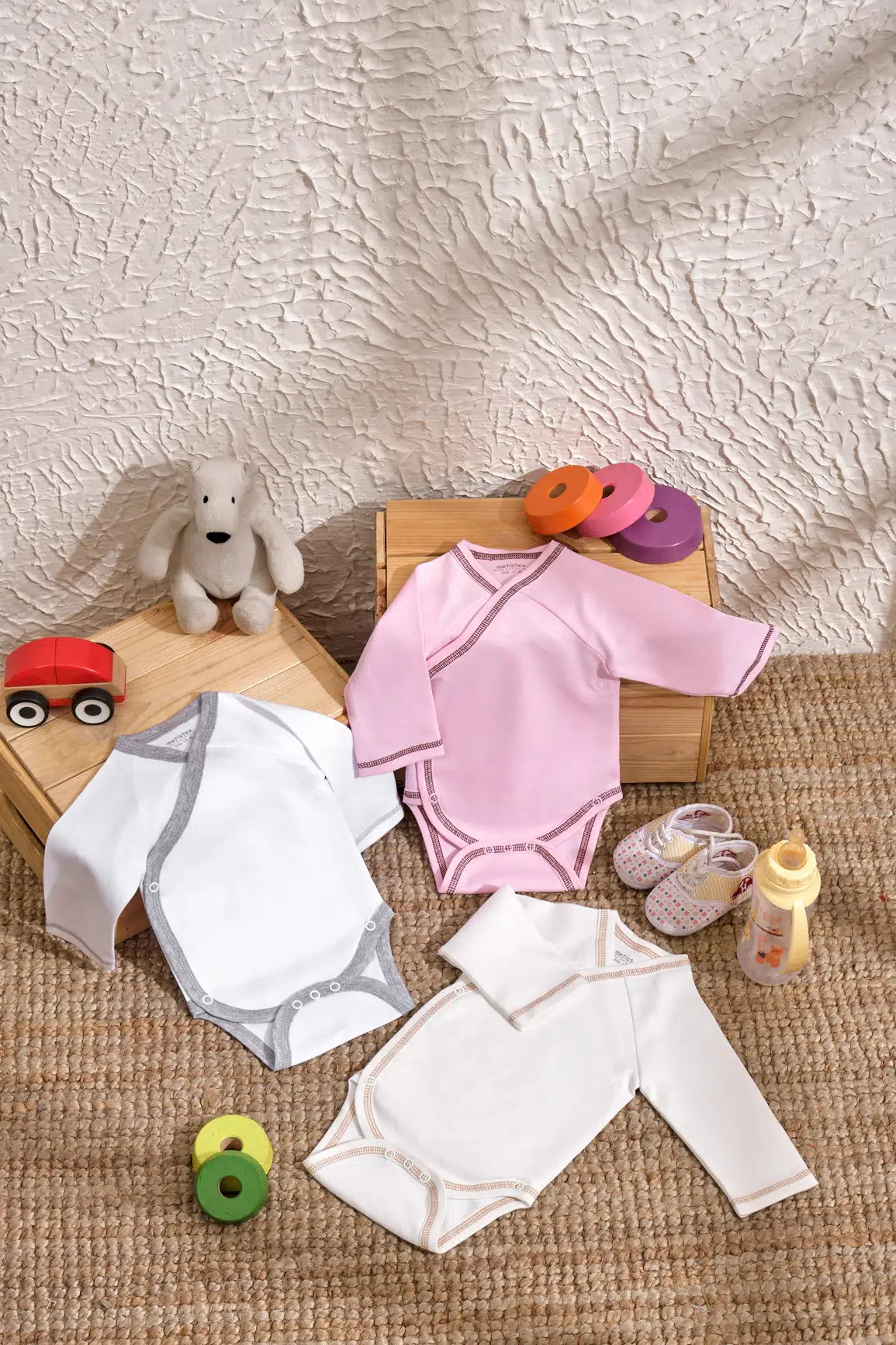 RaSerSa RS 3’lü Bebek Zıbın Seti – ( %100 Pamuk, Çıtçıtlı ve Esnek )